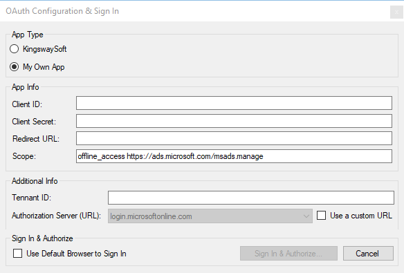 SSIS Bing Ads Connection Manager - Token Generator